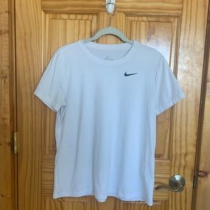 White Nike Dri-fit Tee! Unisex size Large!